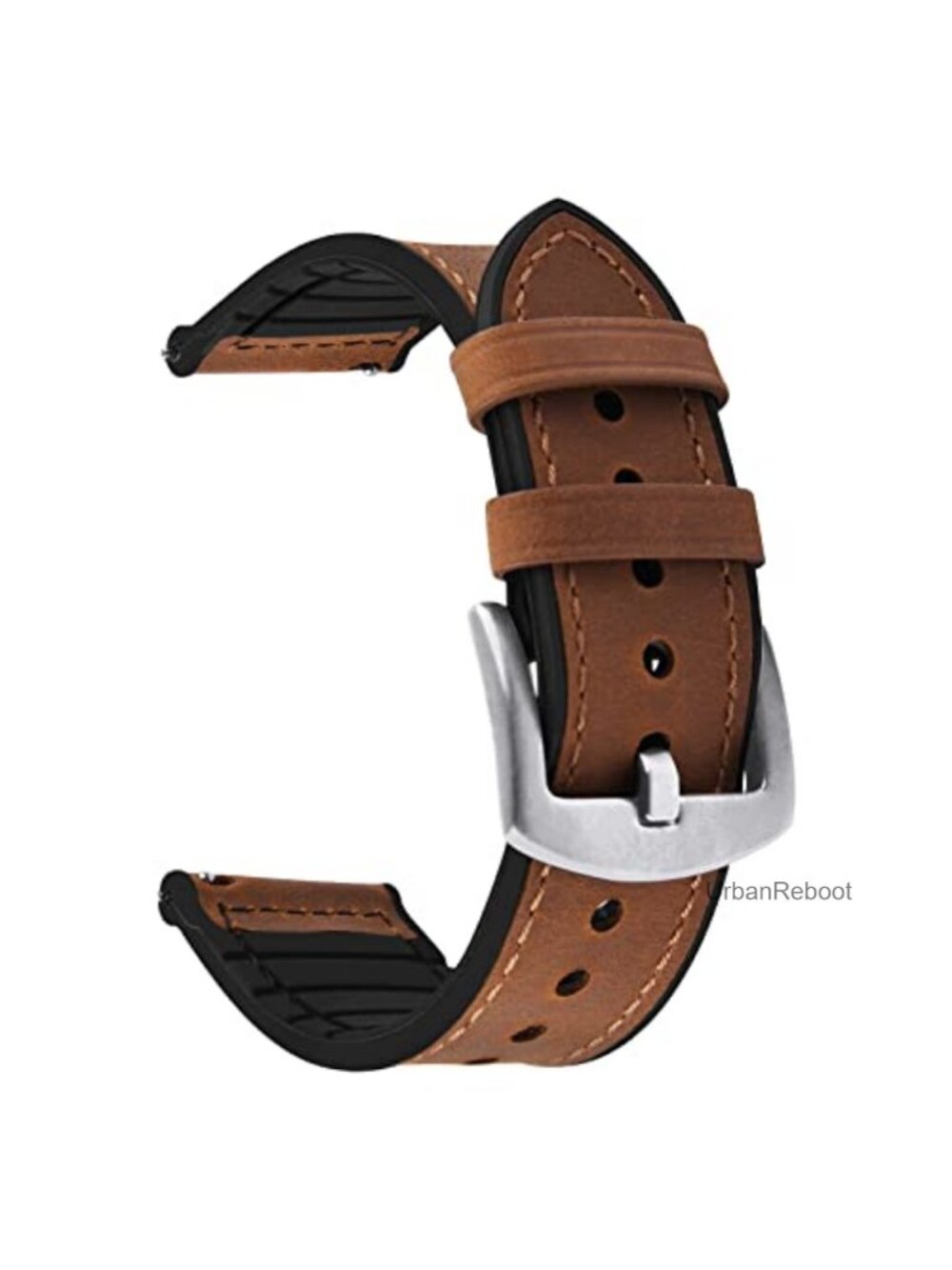 22mm Leather Silicone Quick Release Watch Band for Garmin Smartwatches